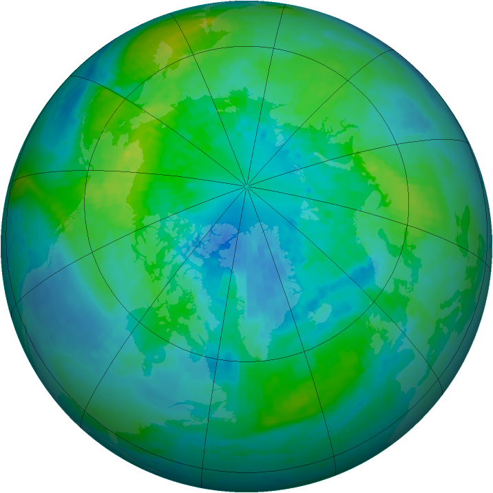 Arctic ozone map for 30 September 2001